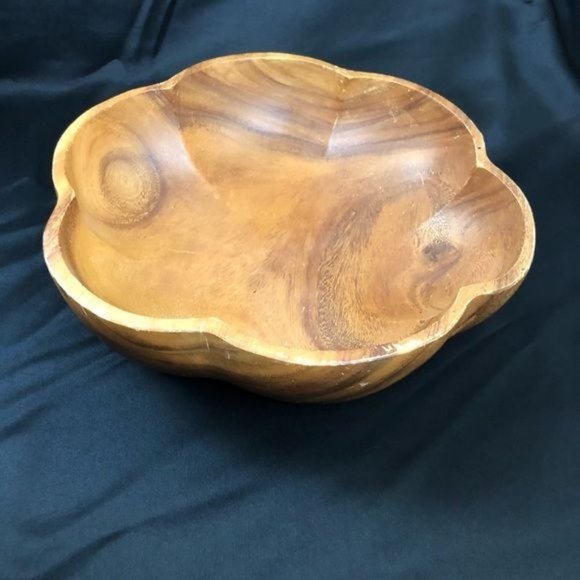 Large Monkey Pod Salad Bowl VTG MCM - Picture 3 of 9